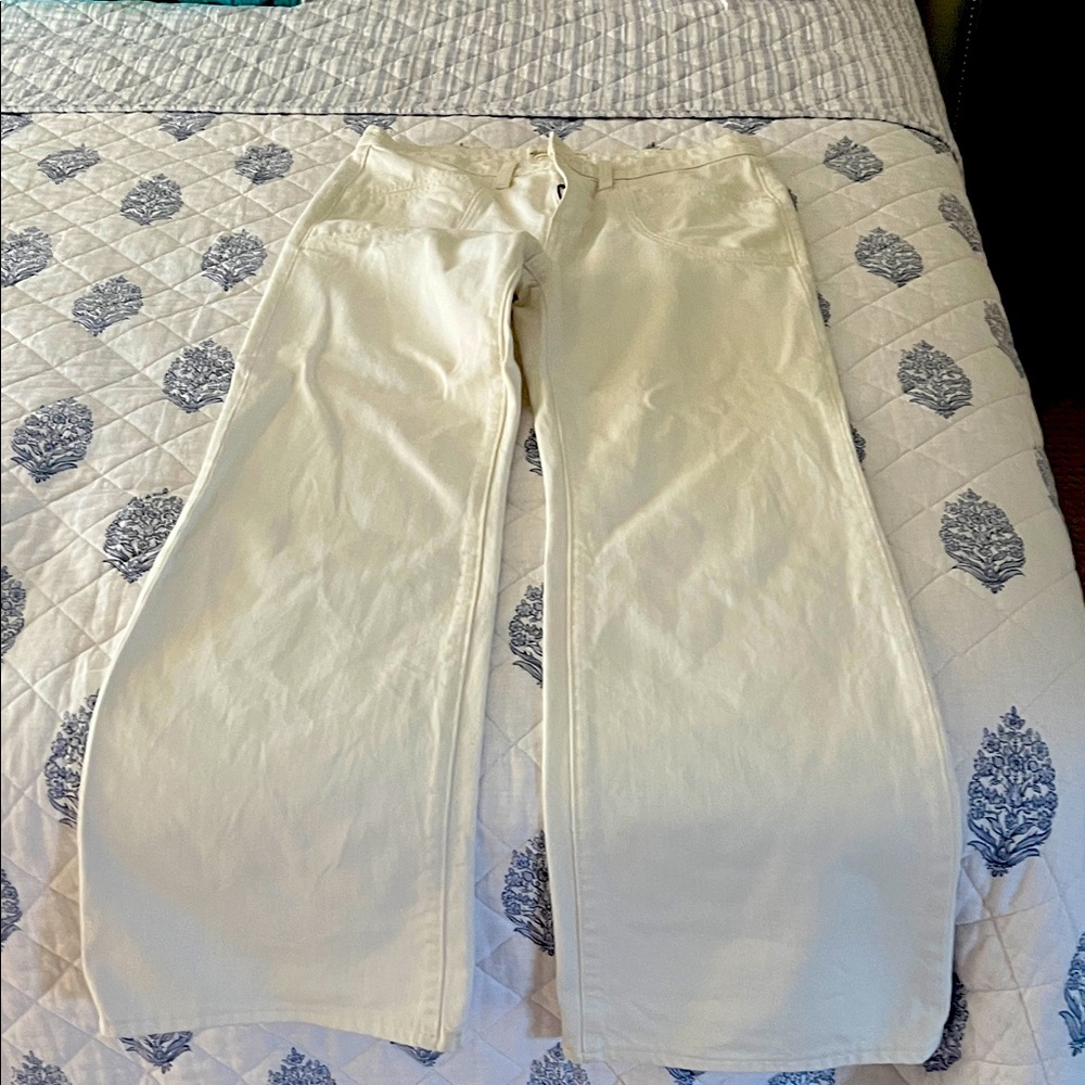 Nili Lotan Cream Boot Cut Pants